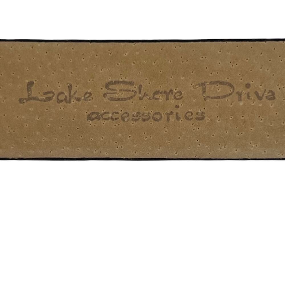 Lake Shore Diva Accessories Womens Black Leather Belt Large Silver Tone Western - Picture 7 of 10